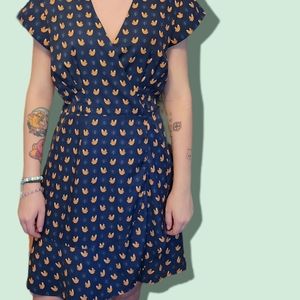 Cute Wrap Dress with squirel print